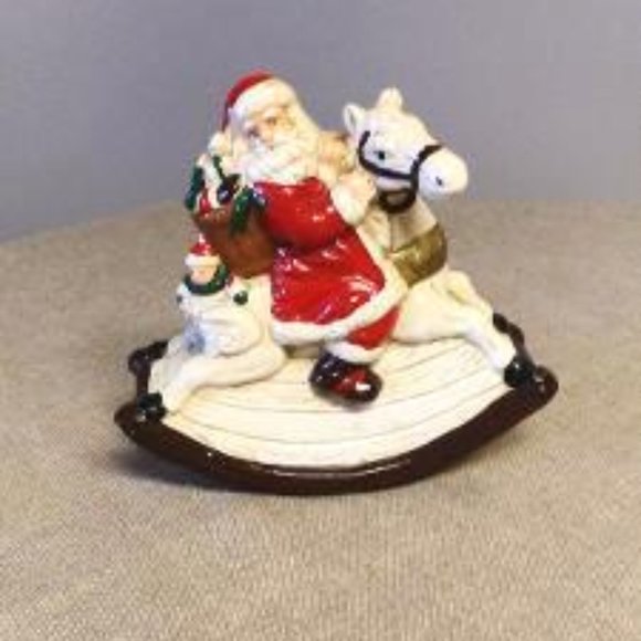 Santa On Rocking Horse Figurine - Picture 2 of 3
